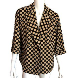 Polka dot black and tan Dana Kay jacket, shacket Size 20W
